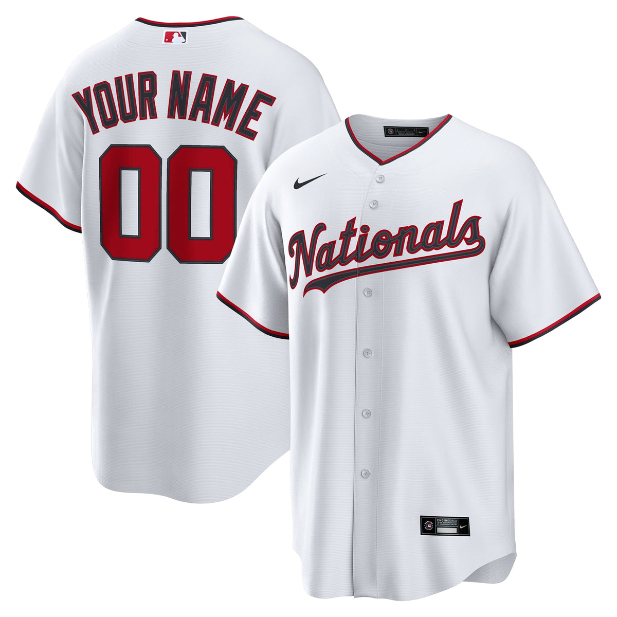 Washington Nationals Nike White Home Custom Replica Jersey