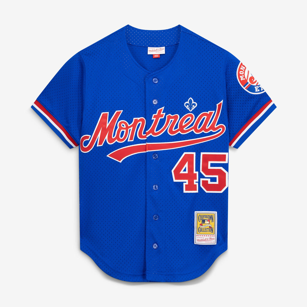 Montreal Expos Pedro Martinez Mitchell & Ness Blue Cooperstown Collection Mesh Batting Practice Button-Up Jersey