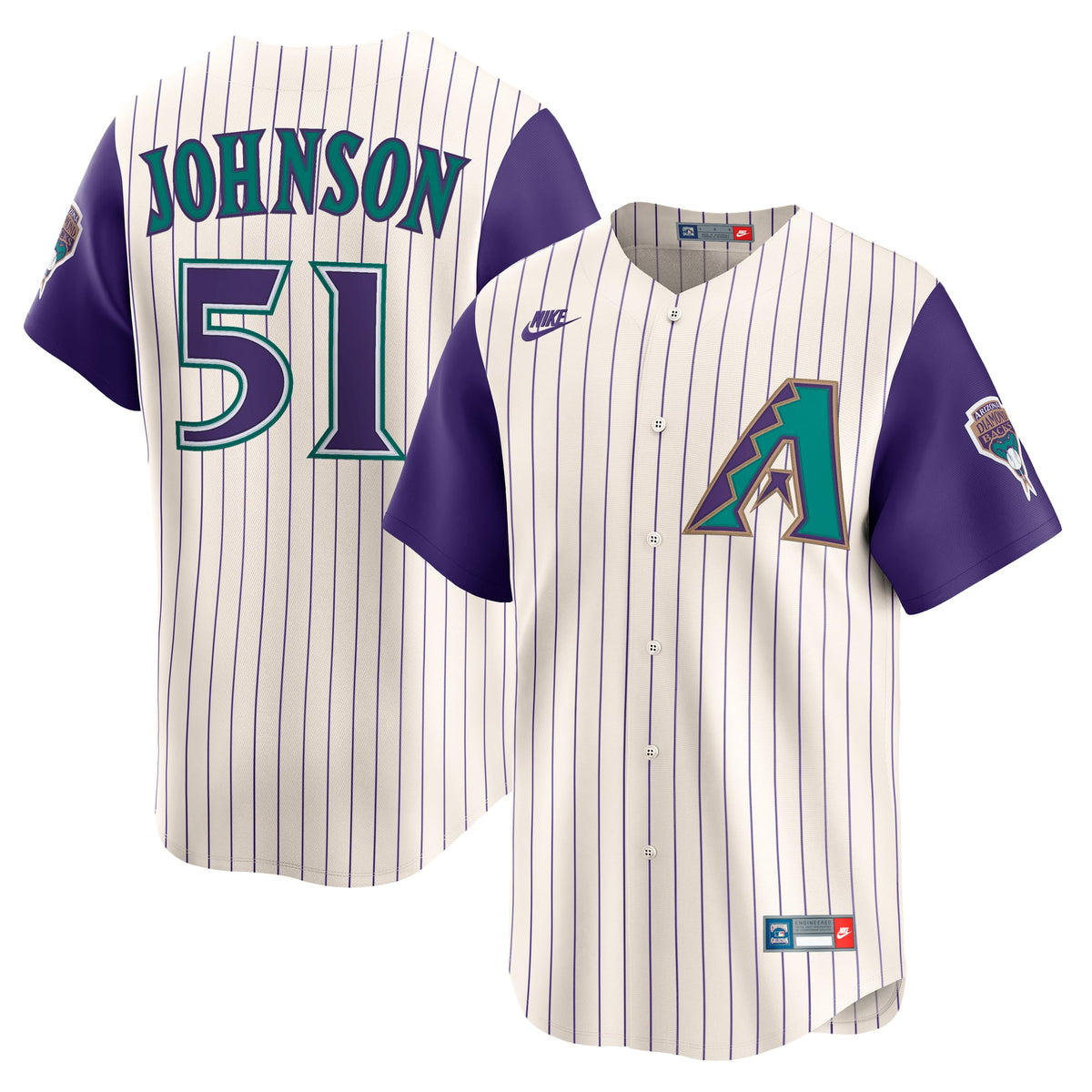 Arizona Diamondbacks Randy Johnson Nike Black Throwback Cooperstown Collection Limited Jersey
