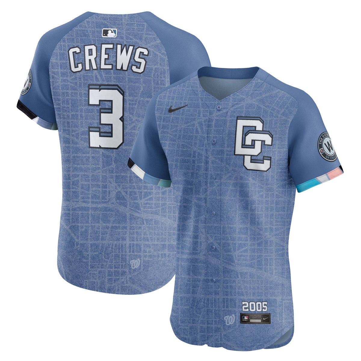 Washington Nationals Dylan Crews Nike Blue 2025 City Connect Elite Player Jersey