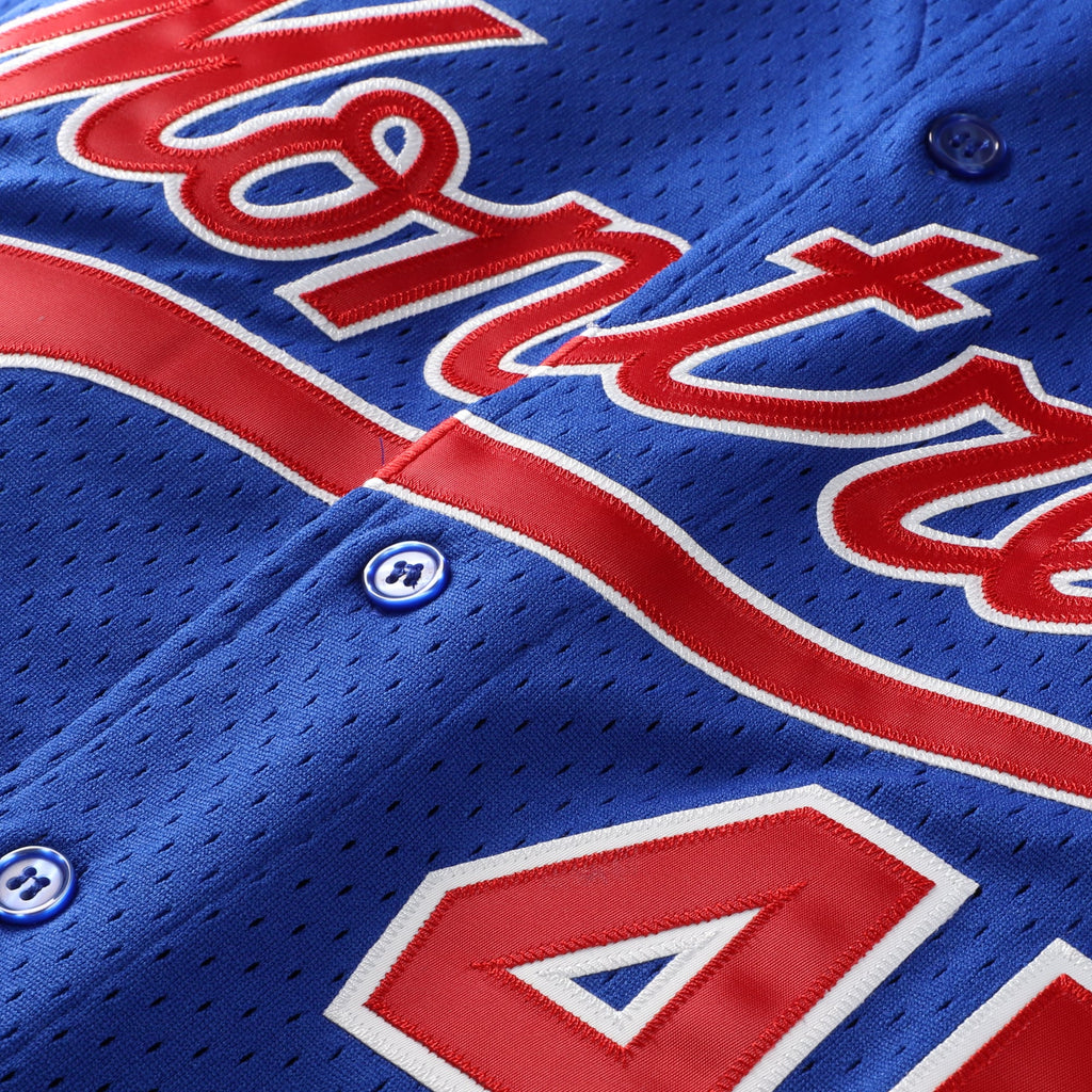 Montreal Expos Pedro Martinez Mitchell & Ness Blue Cooperstown Collection Mesh Batting Practice Button-Up Jersey