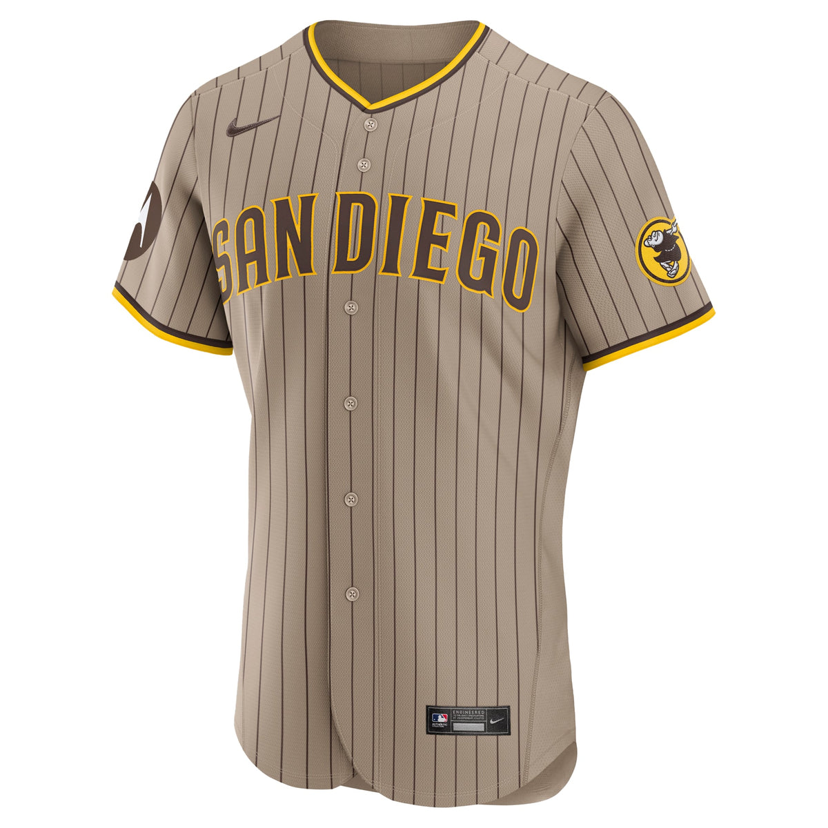 San Diego Padres Nike Khaki Alternate Sponsor Patch Authentic Jersey