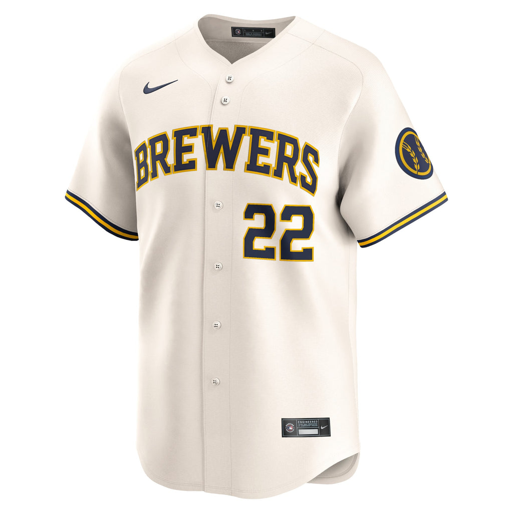 Milwaukee Brewers Christian Yelich Nike Cream Home Limited Player Jersey