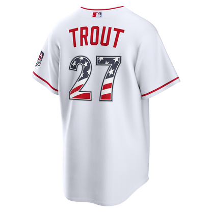 Fourth of July Los Angeles Angels Mike Trout Nike White USA 250 Stadium Jersey