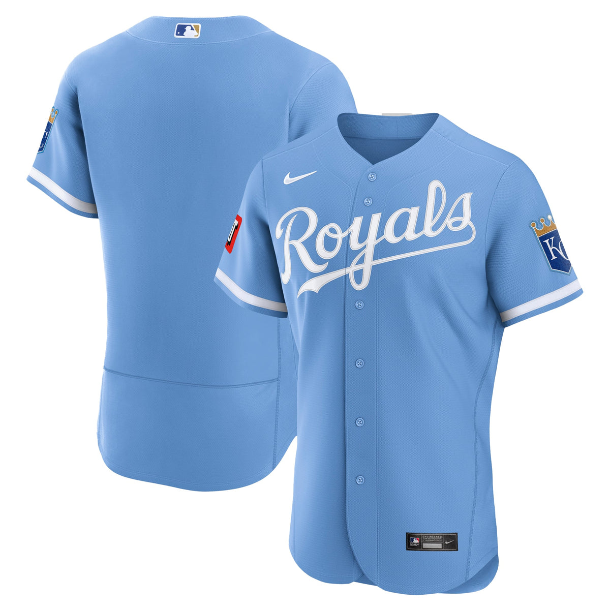 Kansas City Royals Nike Light Blue Alternate Sponsor Patch Authentic Jersey