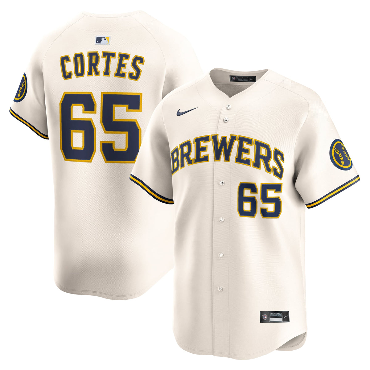 Milwaukee Brewers Nestor Cortes Nike Cream Home Limited Player Jersey