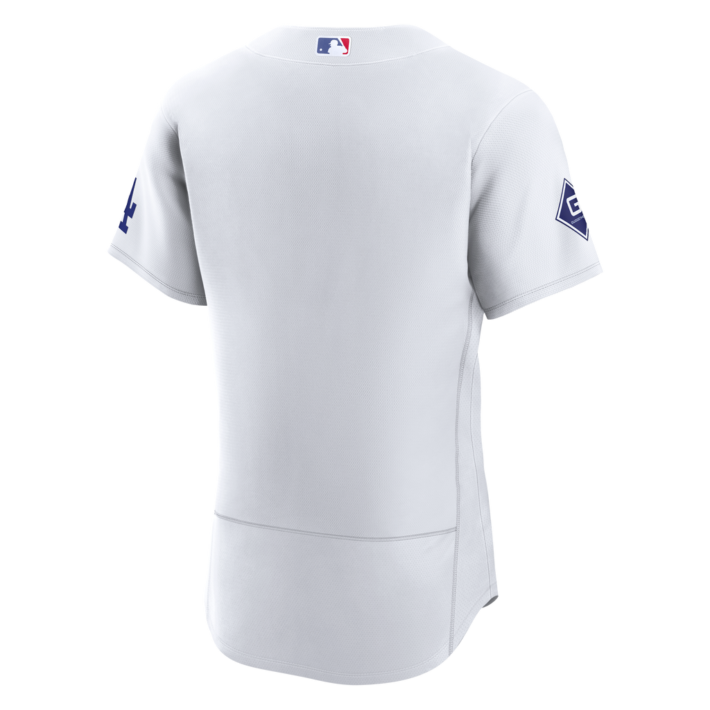 Los Angeles Dodgers Nike White Home Sponsor Patch Authentic Jersey