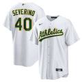 Athletics Luis Severino Nike White Home Replica Jersey