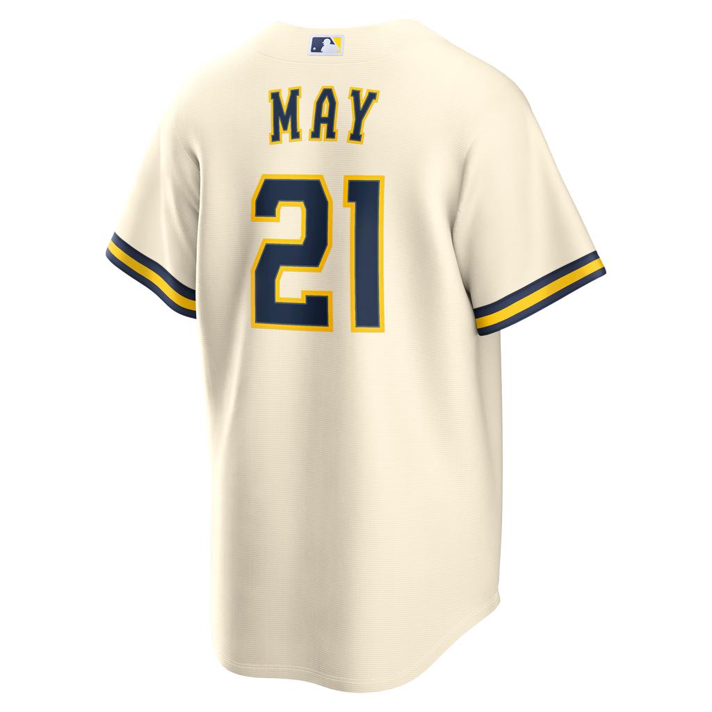 Milwaukee Brewers Dustin May Nike Cream Home Replica Jersey