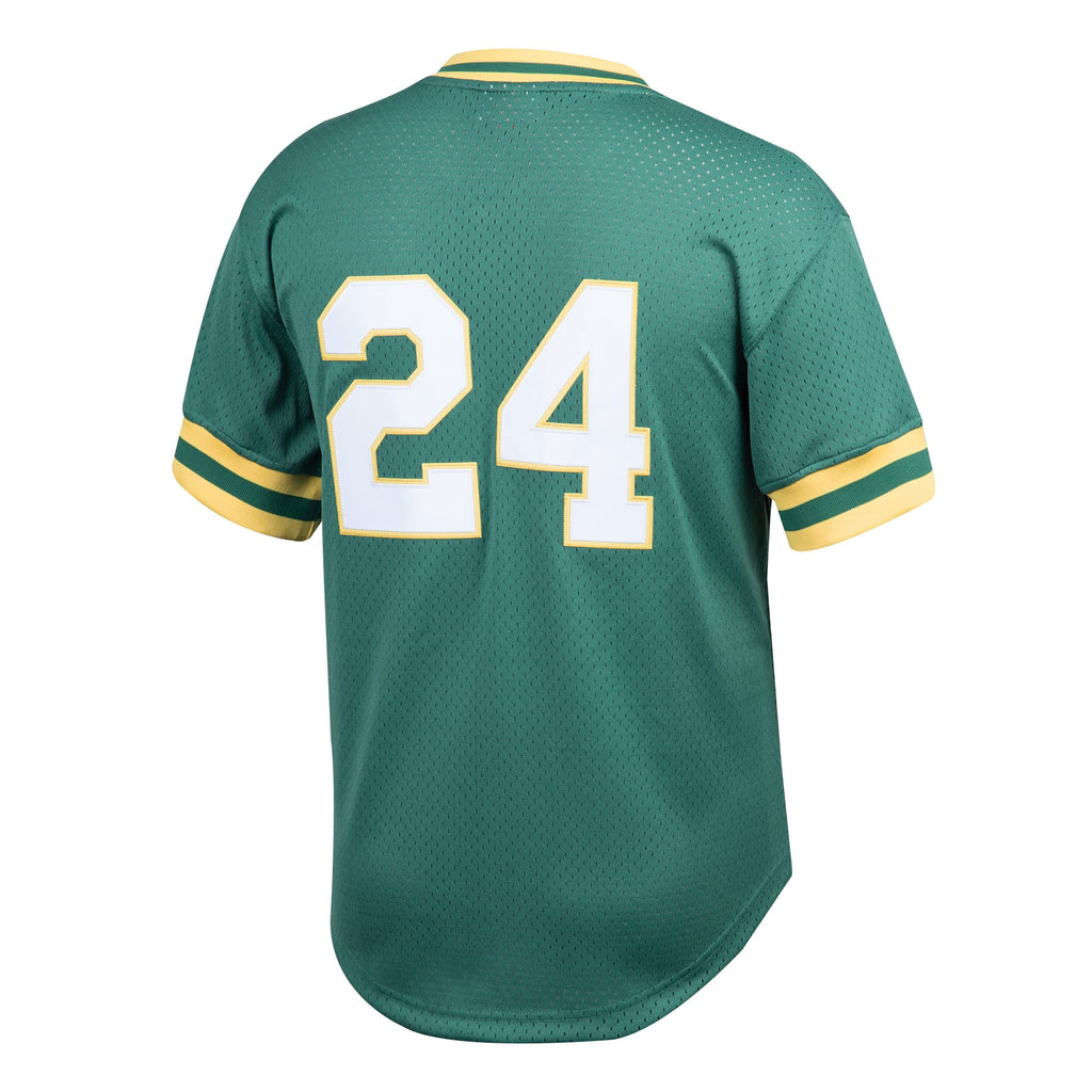 Athletics Rickey Henderson Mitchell & Ness Green Cooperstown Collection Big & Tall Mesh Batting Practice Jersey