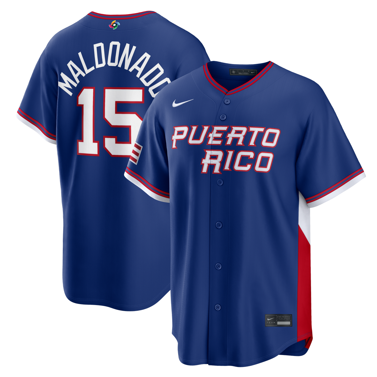 Puerto Rico Baseball Martín Maldonado Nike Royal 2026 World Baseball Classic Road Stadium Jersey