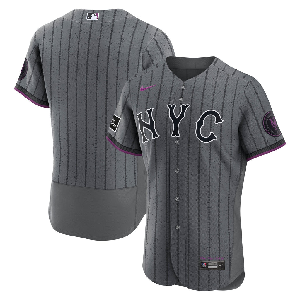 New York Mets Nike Gray City Connect Authentic Sponsor Patch Jersey
