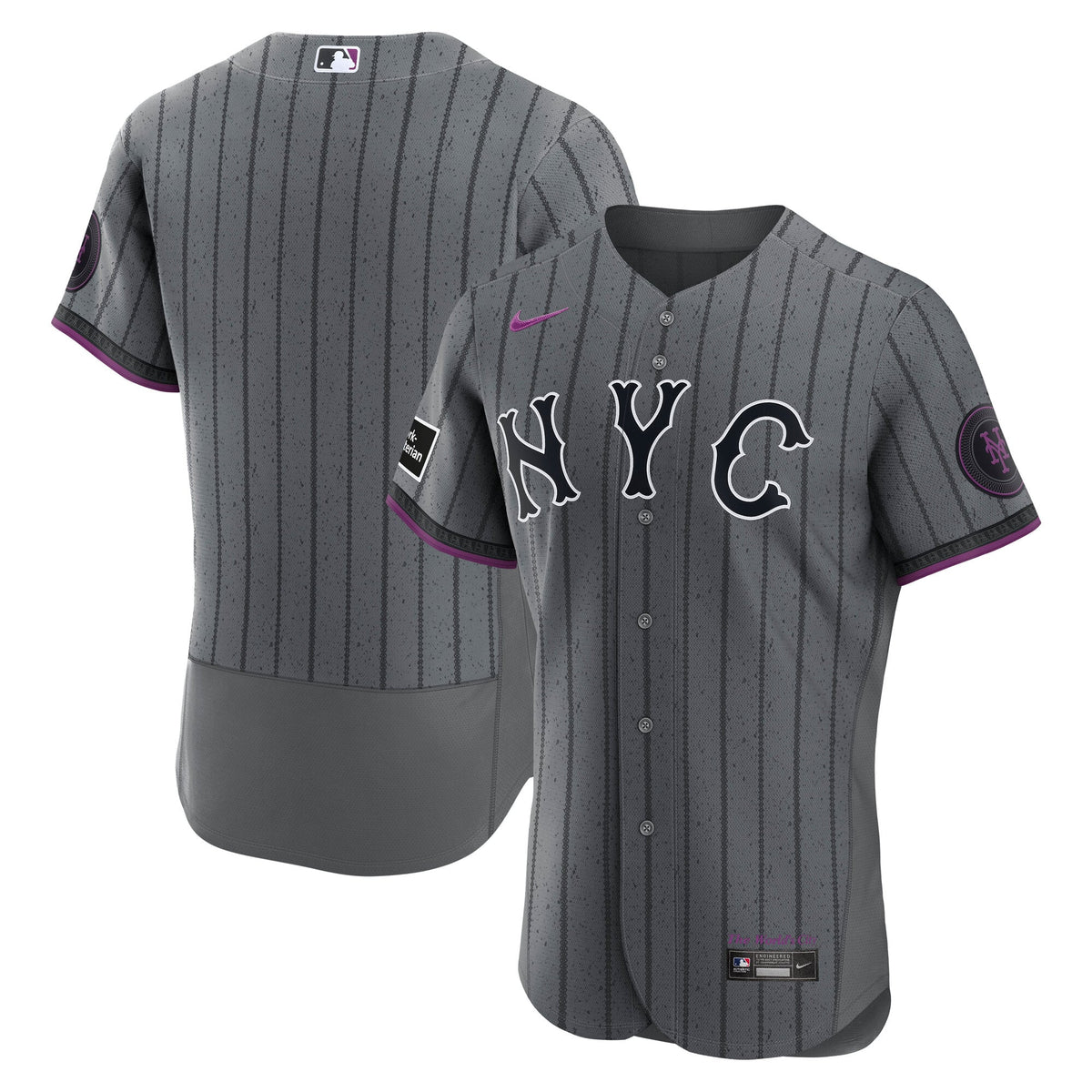 New York Mets Nike Gray City Connect Authentic Sponsor Patch Jersey