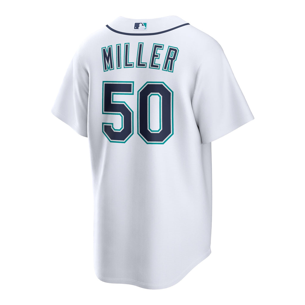 Seattle Mariners Bryce Miller Nike White Home Replica Jersey
