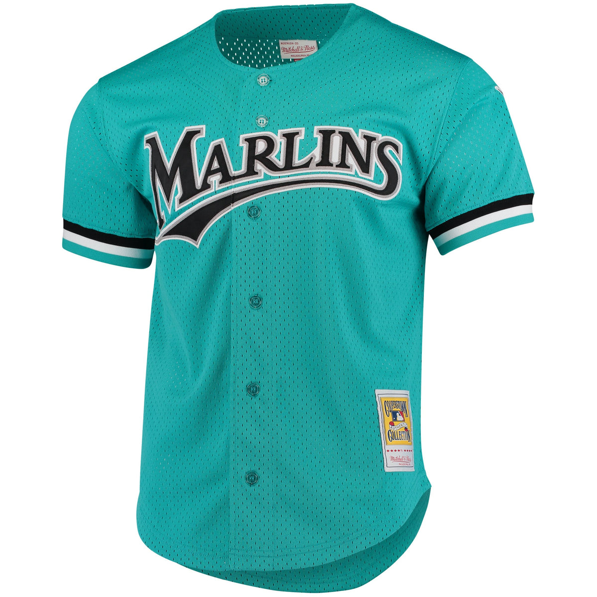 Florida Marlins Andre Dawson Mitchell & Ness Teal Cooperstown Collection Mesh Batting Practice Button-Up Jersey
