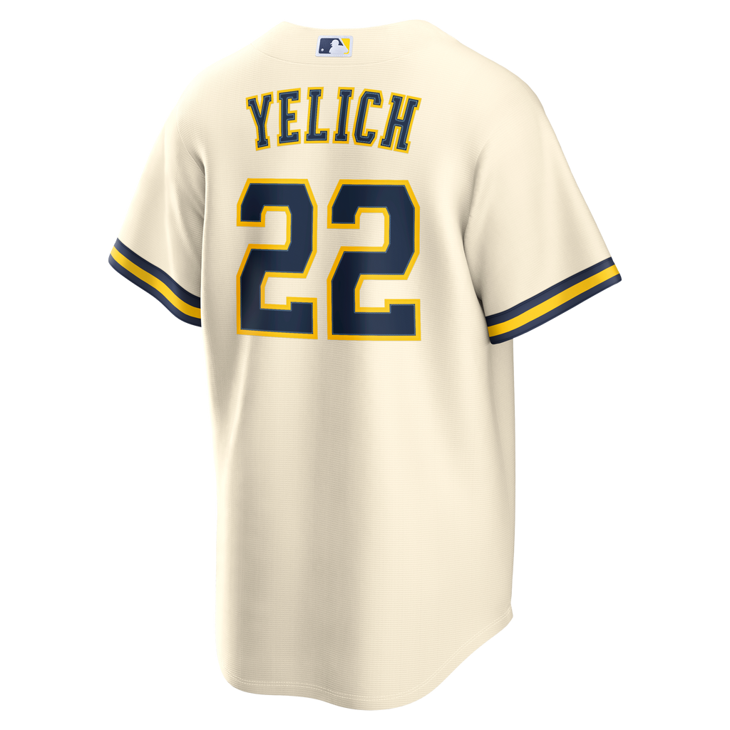 Milwaukee Brewers Christian Yelich Nike Cream Home Replica Jersey