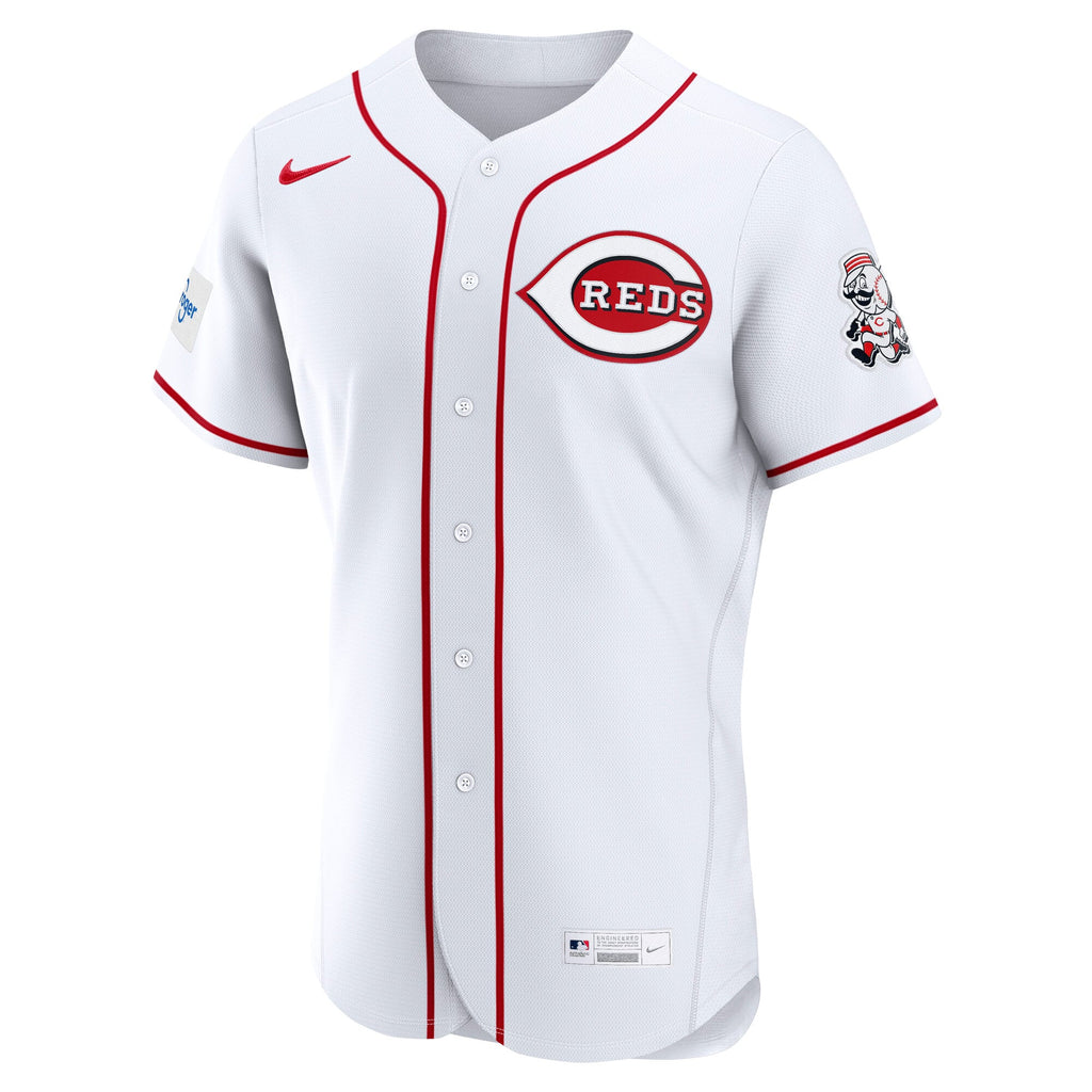 Cincinnati Reds Nike White Home Sponsor Patch Authentic Jersey