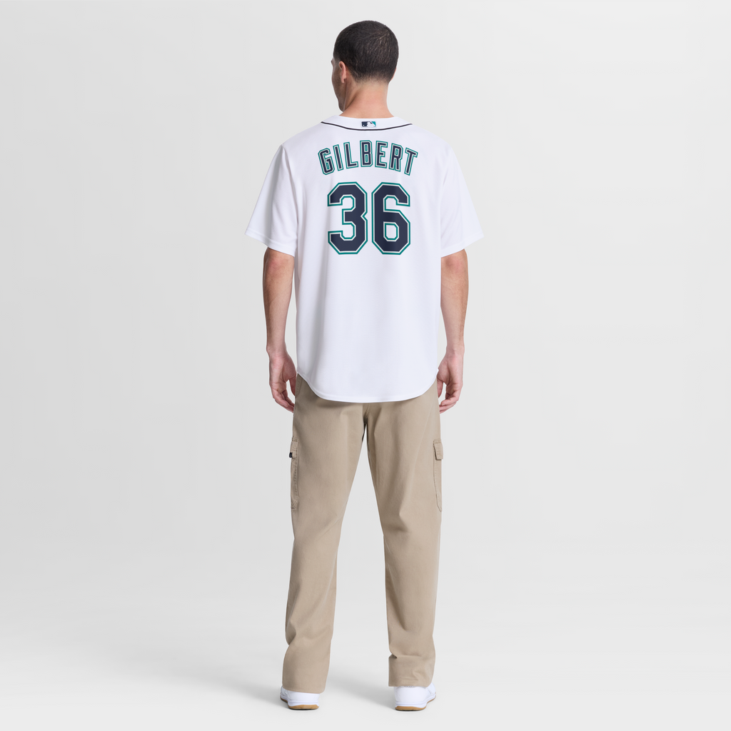Seattle Mariners Logan Gilbert Nike White Home Replica Jersey