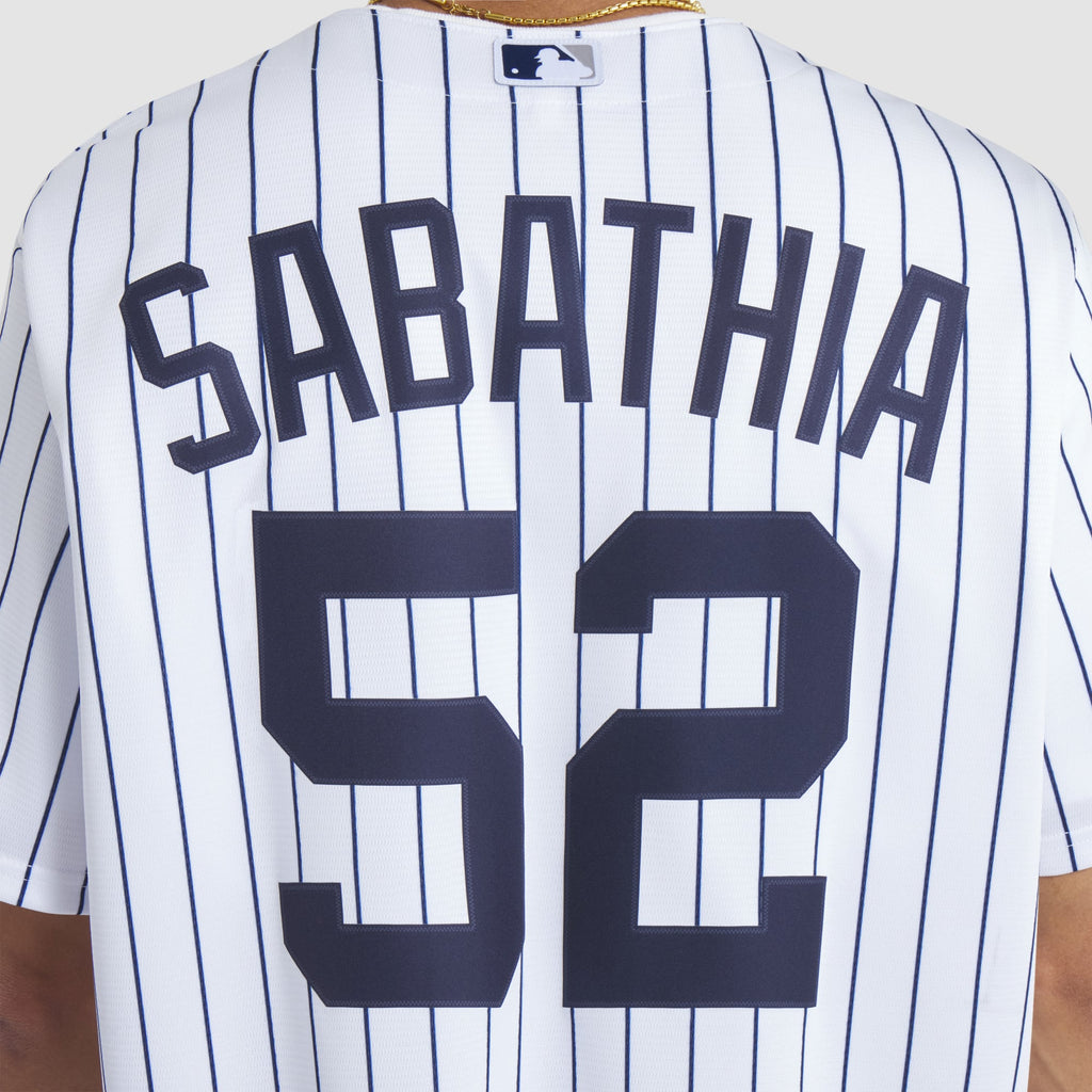 New York Yankees CC Sabathia Nike White 2025 Baseball Hall of Fame Name & Number Retired Replica Jersey
