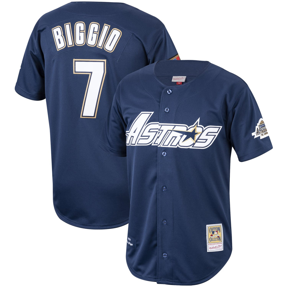 Houston Astros Craig Biggio Mitchell & Ness Navy Cooperstown Collection 1994 Authentic Jersey