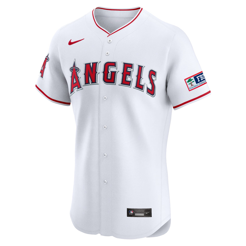 Los Angeles Angels Nike White Home Elite Patch Jersey