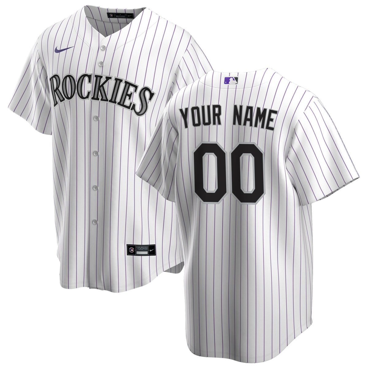 Colorado Rockies Nike White Home Replica Custom Jersey