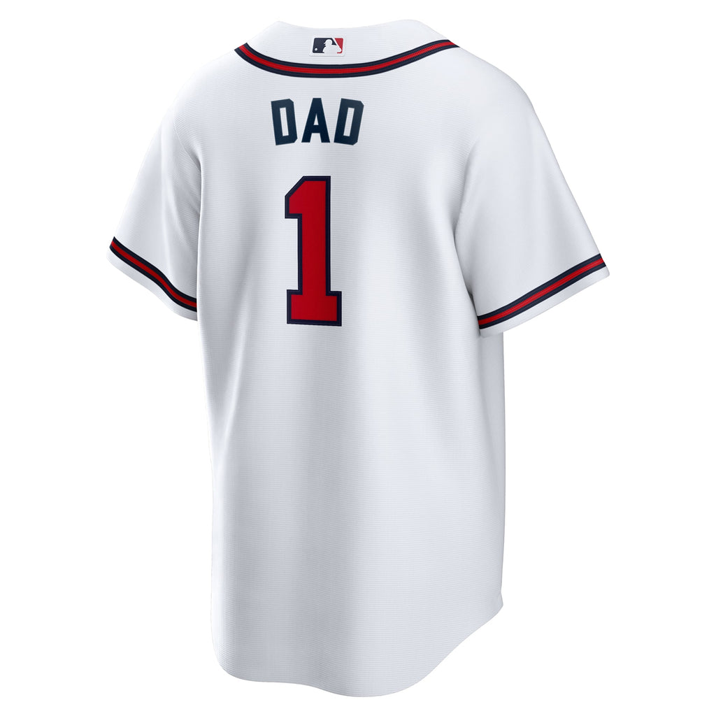 Atlanta Braves Nike White #1 Dad Home Replica Jersey