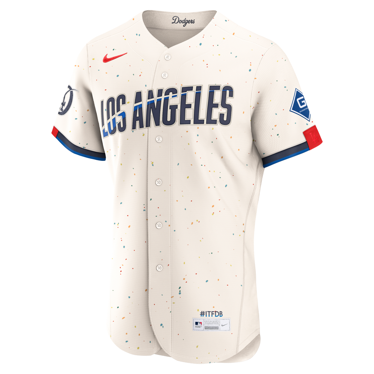 Los Angeles Dodgers Nike Cream City Connect Authentic Sponsor Patch Jersey