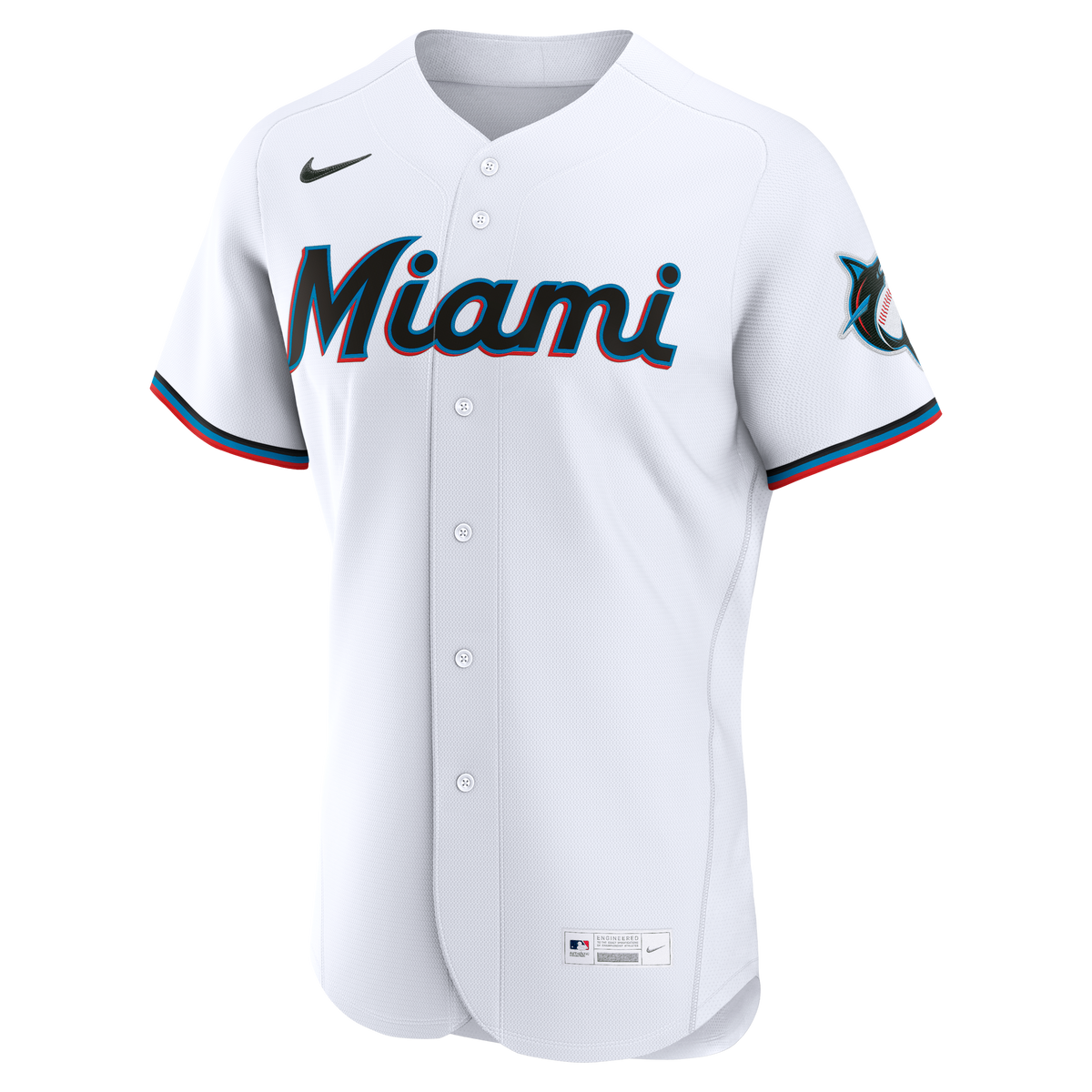 Miami Marlins Nike White Home Authentic Custom Jersey