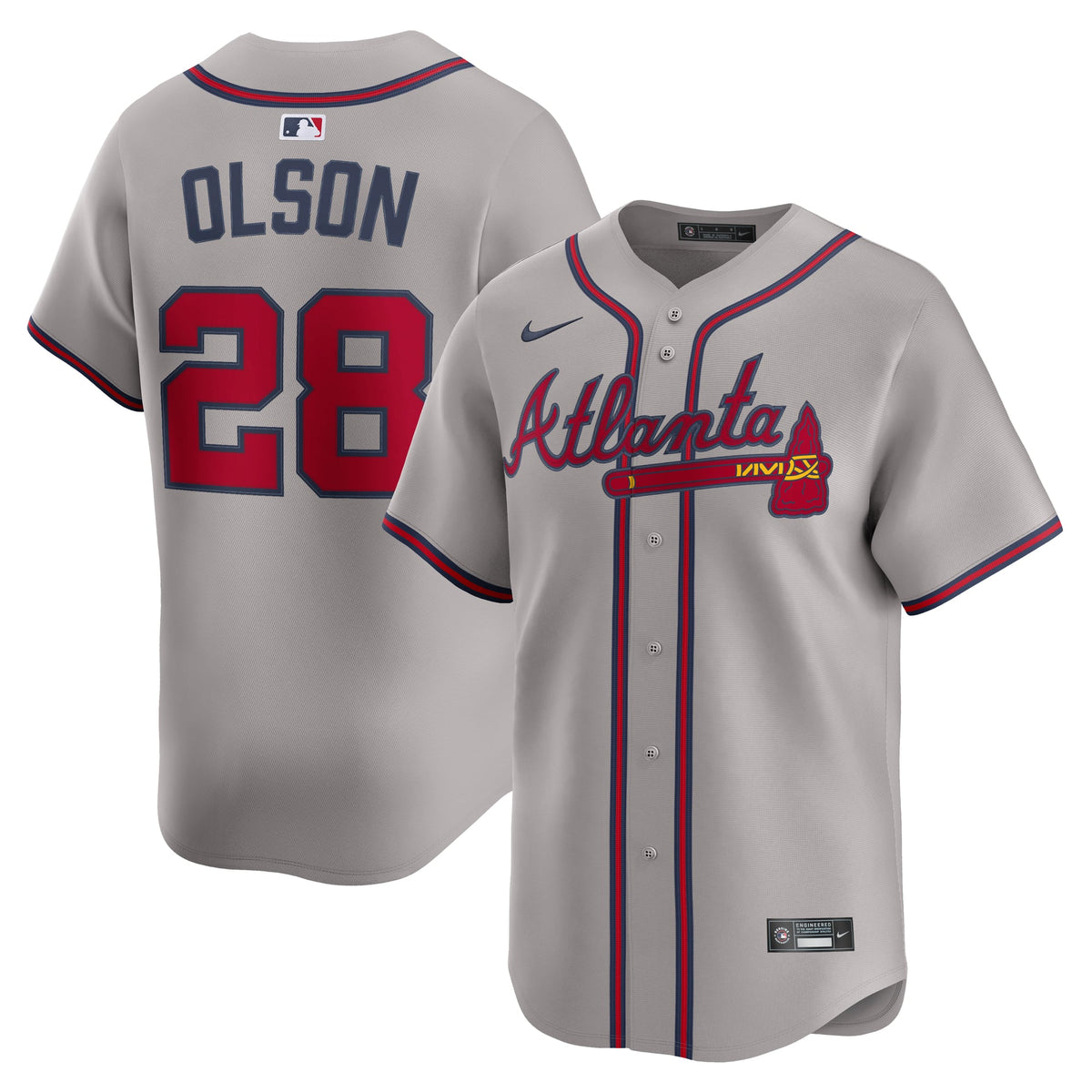 Atlanta Braves Matt Olson Nike Gray Road Limited Player Jersey