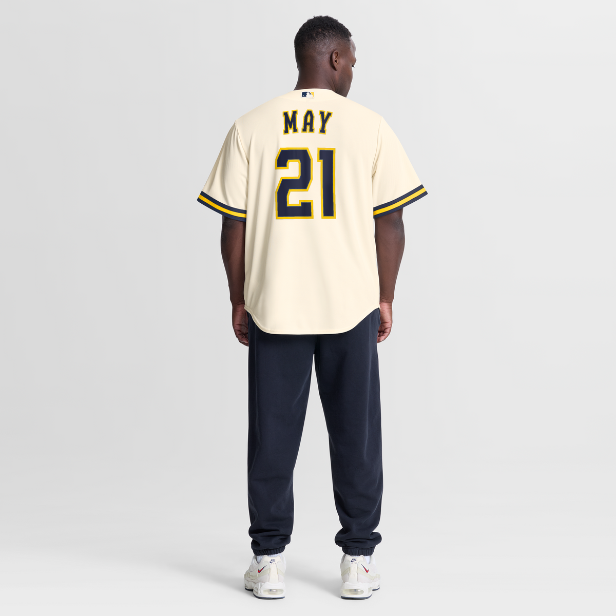 Milwaukee Brewers Dustin May Nike Cream Home Replica Jersey