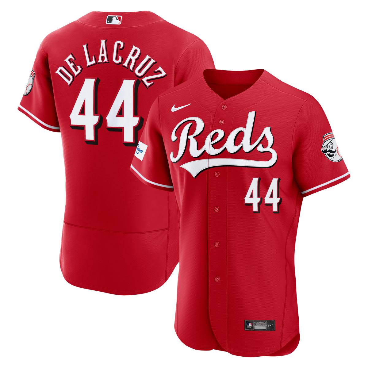 Cincinnati Reds Elly De La Cruz Nike White Home Authentic Sponsor Patch Jersey