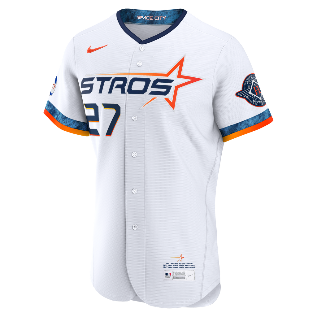 Houston Astros Jose Altuve Nike White City Connect Authentic Sponsor Patch Jersey