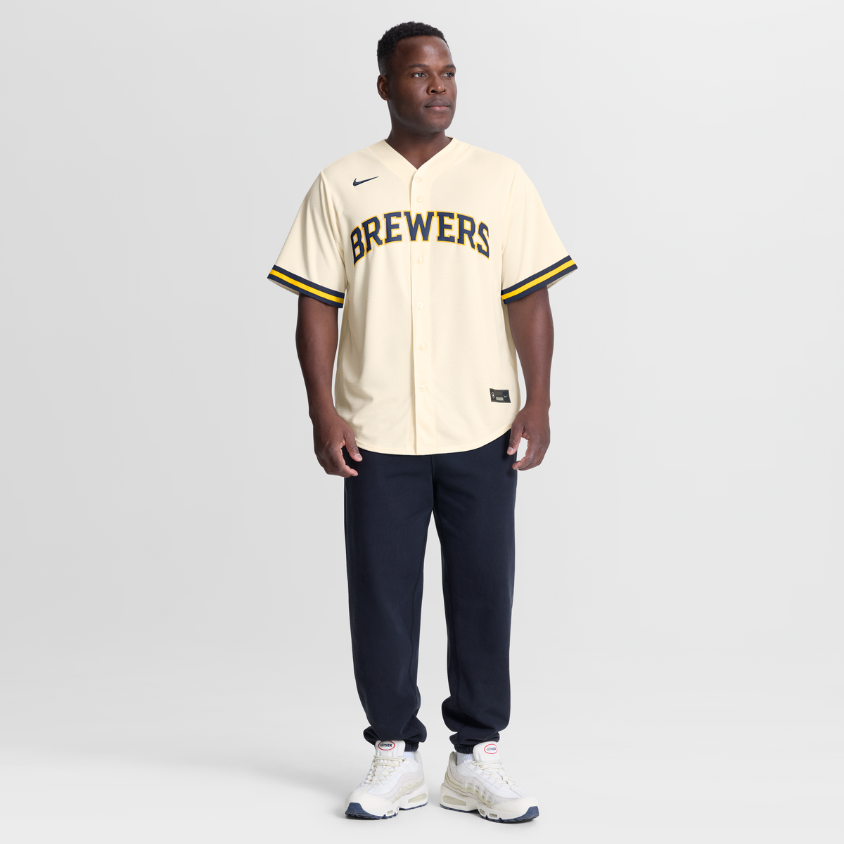 Milwaukee Brewers Dustin May Nike Cream Home Replica Jersey