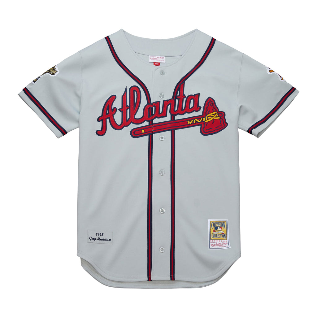 Atlanta Braves Greg Maddux Mitchell & Ness Gray 1995 Throwback Authentic Jersey