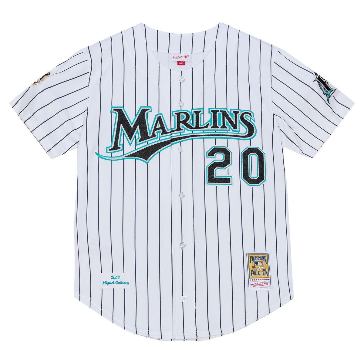 Florida Marlins Miguel Cabrera Mitchell & Ness White 2003 Cooperstown Collection Authentic Jersey