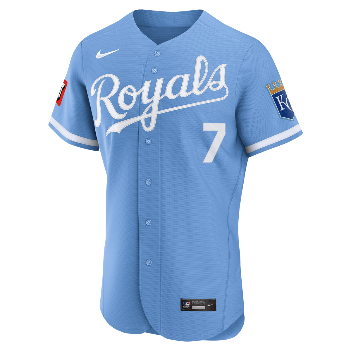Kansas City Royals Bobby Witt Jr. Nike Light Blue Alternate Authentic Sponsor Patch Jersey