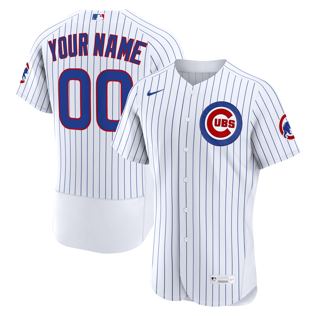 Chicago Cubs Nike White Home Authentic Custom Jersey