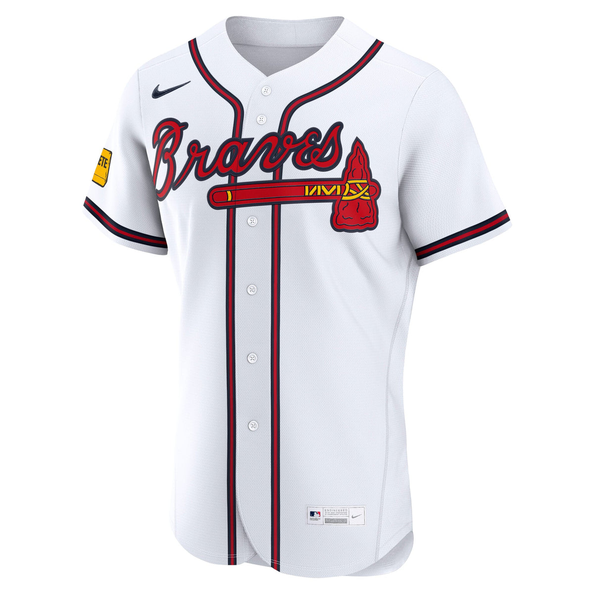 Atlanta Braves Nike White Home Sponsor Patch Authentic Jersey