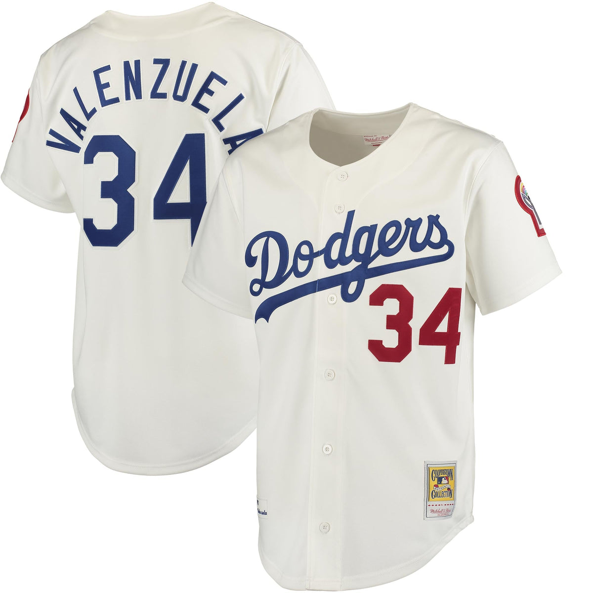 Los Angeles Dodgers Fernando Valenzuela Mitchell & Ness Gray Road 1981 Cooperstown Collection Authentic Jersey