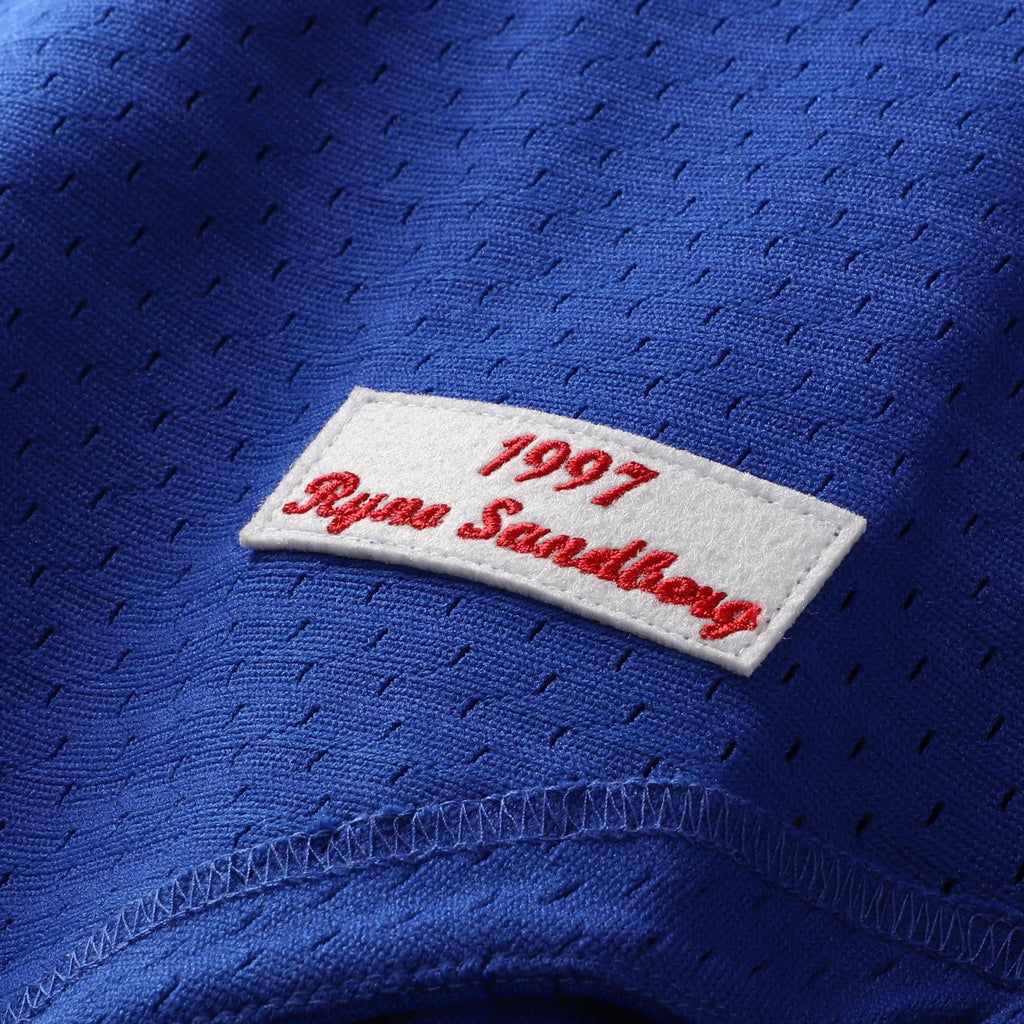 Chicago Cubs Ryne Sandberg Mitchell & Ness Royal Cooperstown Collection 1997 Mesh Batting Practice Button-Up Jersey