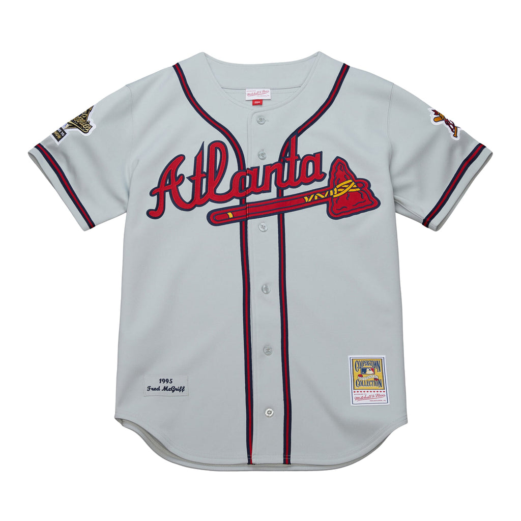 Atlanta Braves Fred McGriff Mitchell & Ness Gray 1995 Throwback Authentic Jersey