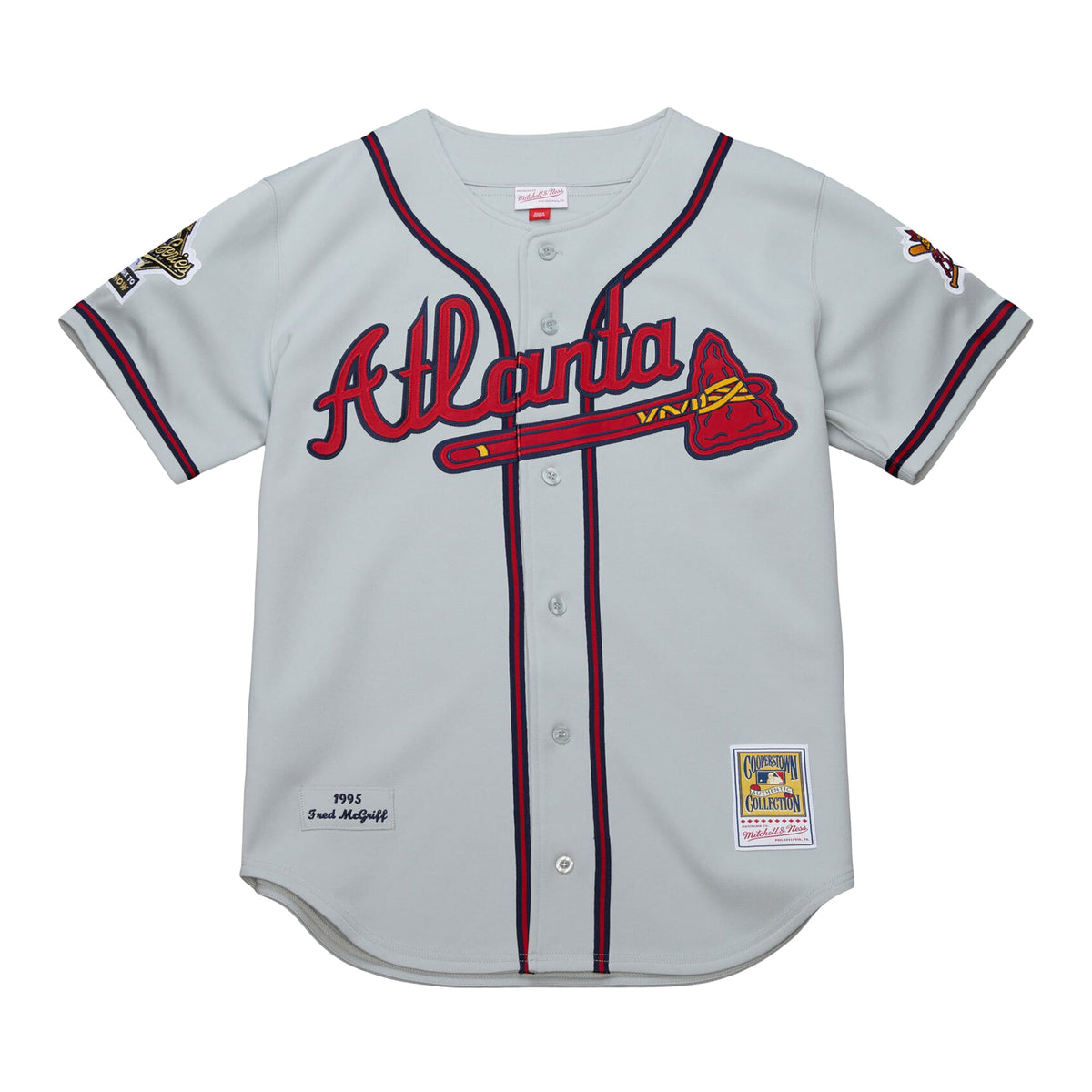 Atlanta Braves Fred McGriff Mitchell & Ness Gray 1995 Throwback Authentic Jersey