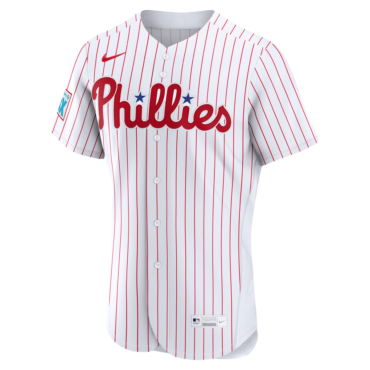 Philadelphia Phillies Nike White Home Sponsor Patch Authentic Jersey