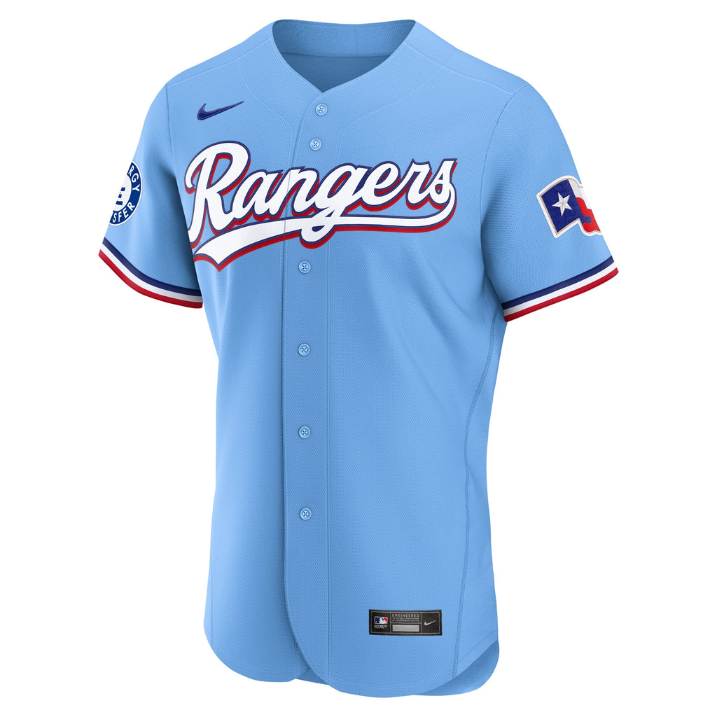 Texas Rangers Nike White Home Sponsor Patch Authentic Jersey