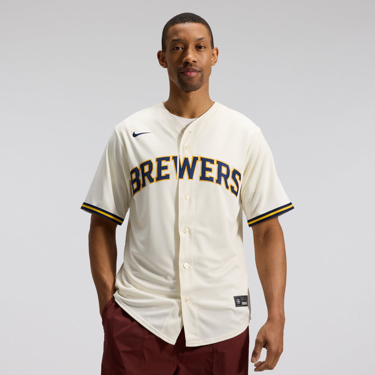 Milwaukee Brewers Nike Cream Home Replica Team Jersey