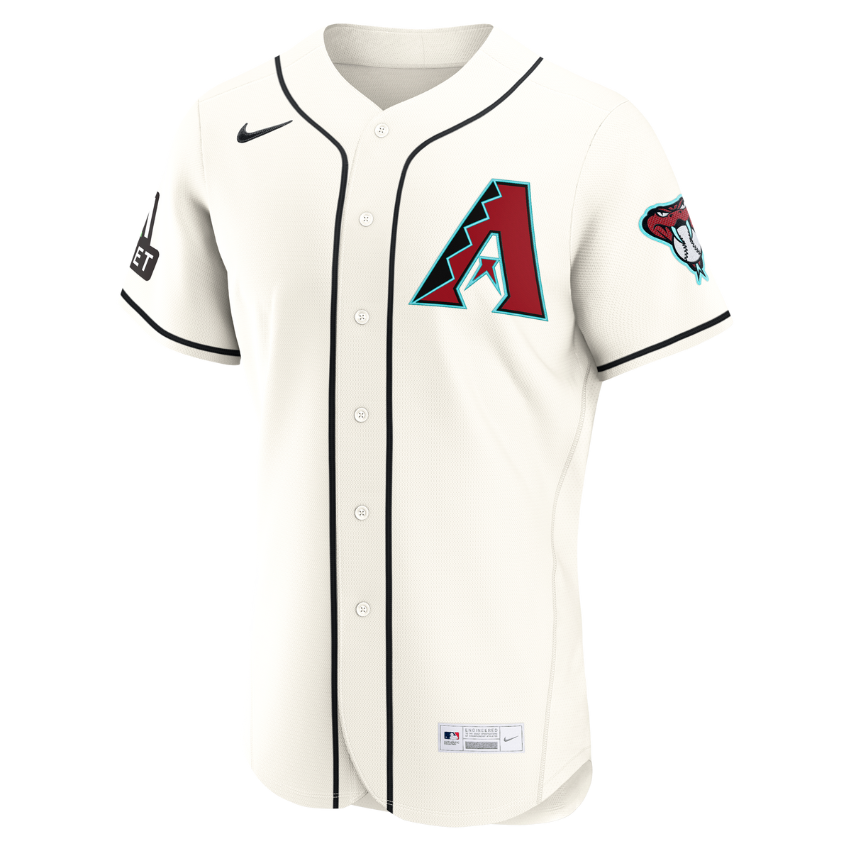 Arizona Diamondbacks Ketel Marte Nike Cream Home Authentic Sponsor Patch Jersey