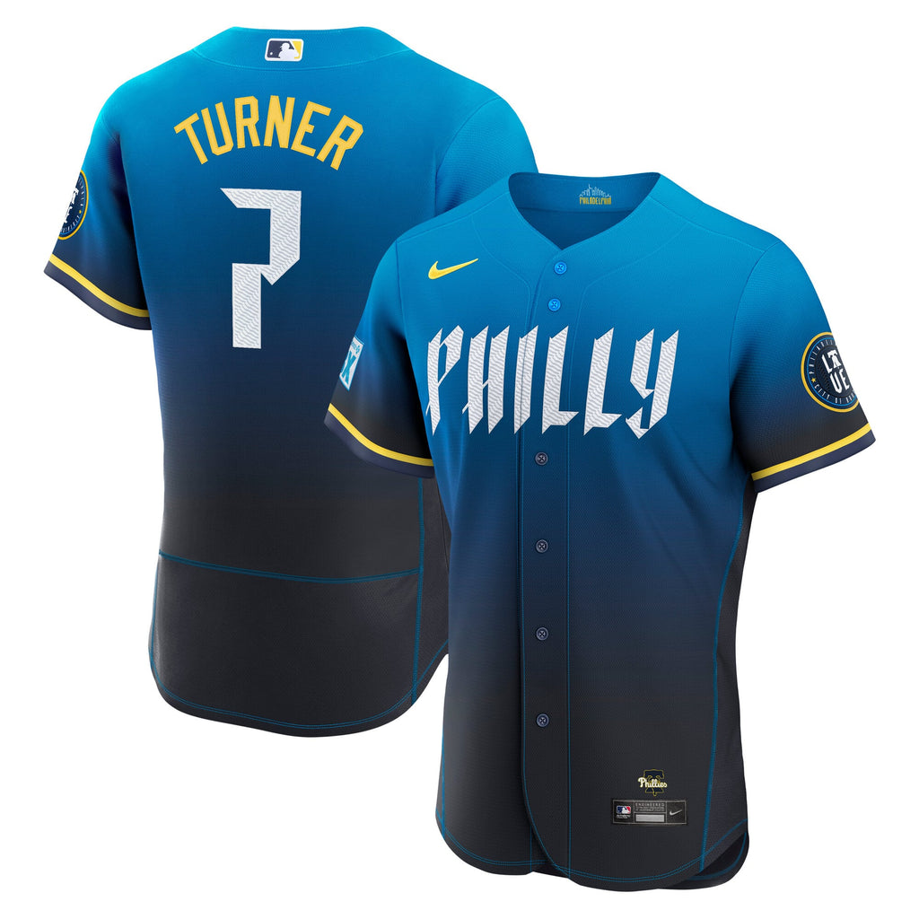 Philadelphia Phillies Trea Turner Nike Navy City Connect Authentic Sponsor Patch Jersey