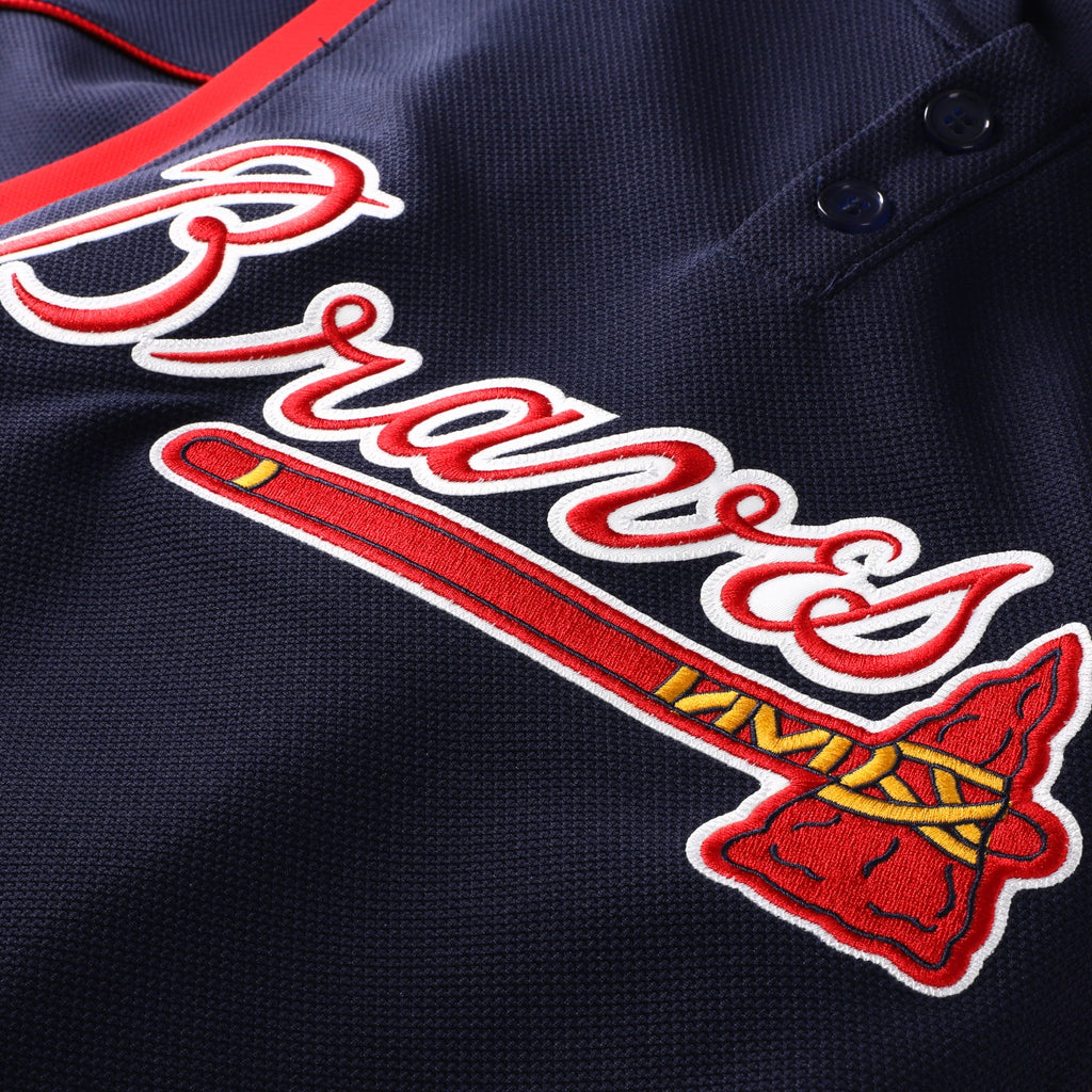 Atlanta Braves Chipper Jones Mitchell & Ness Navy Authentic Batting Practice Jersey