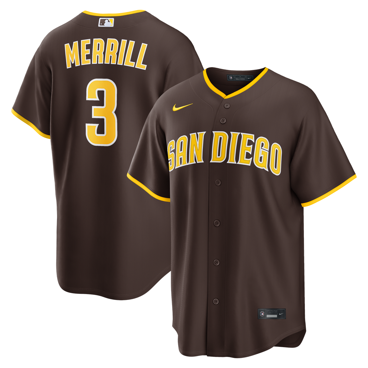San Diego Padres Jackson Merrill Nike Sand Alternate Replica Jersey